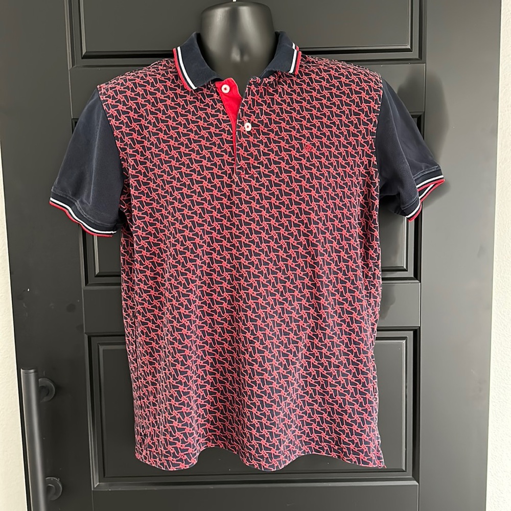 Cable chain ch Carolina Herrera polo with contrast striping